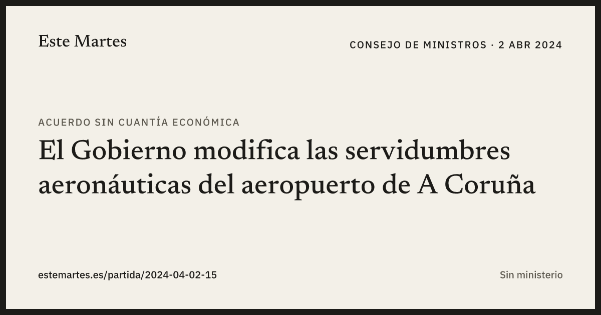 Tarjeta: El Gobierno modifica las servidumbres aeronáuticas del aeropuerto de A Coruña