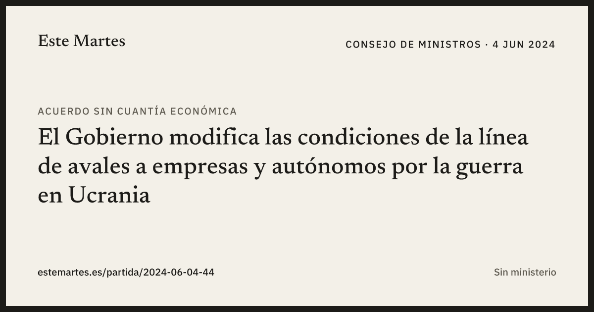 Tarjeta: El Gobierno modifica las condiciones de la línea de avales a empresas y autónomos por la guerra en Ucrania