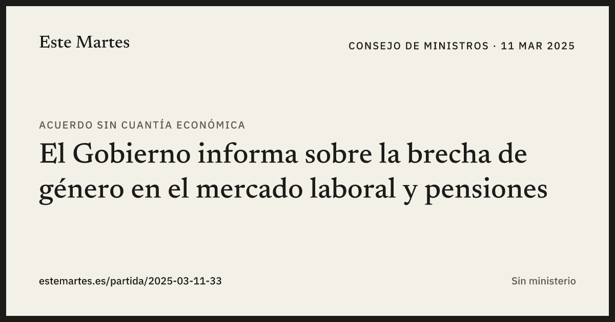 Tarjeta: El Gobierno informa sobre la brecha de género en el mercado laboral y pensiones