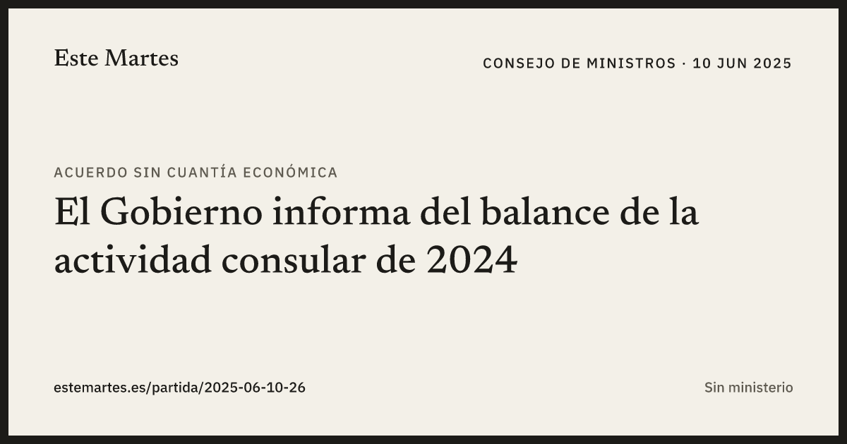 Tarjeta: El Gobierno informa del balance de la actividad consular de 2024
