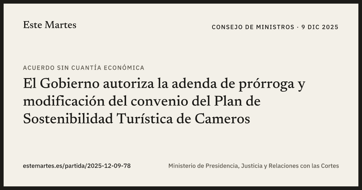 Tarjeta: El Gobierno autoriza la adenda de prórroga y modificación del convenio del Plan de Sostenibilidad Turística de Cameros
