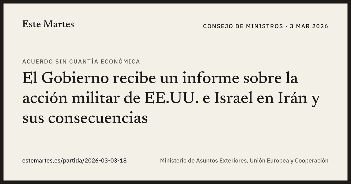 Tarjeta: El Gobierno recibe un informe sobre la acción militar de EE.UU. e Israel en Irán y sus consecuencias
