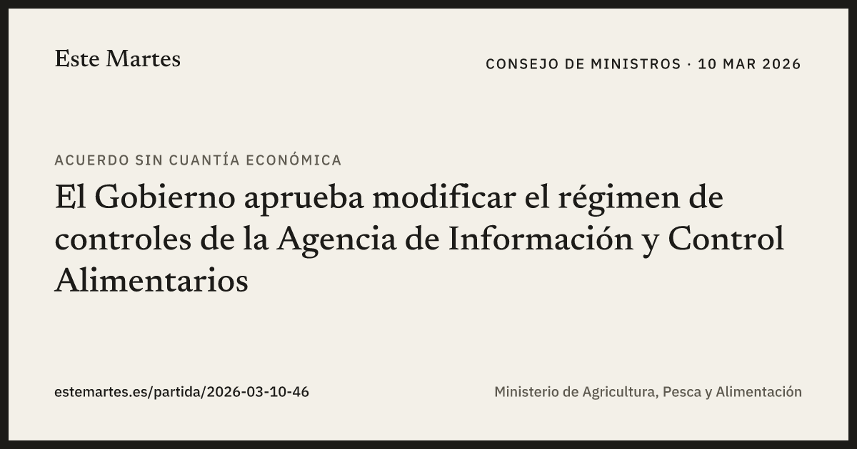Tarjeta: El Gobierno aprueba modificar el régimen de controles de la Agencia de Información y Control Alimentarios
