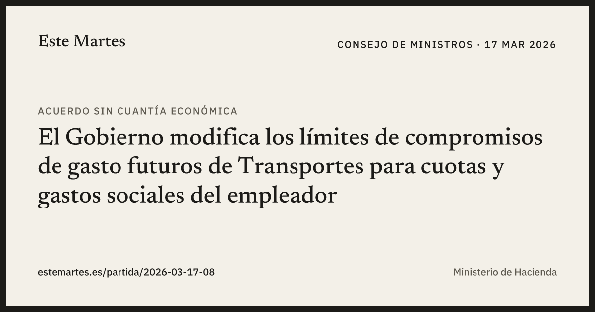 Tarjeta: El Gobierno modifica los límites de compromisos de gasto futuros de Transportes para cuotas y gastos sociales del empleador
