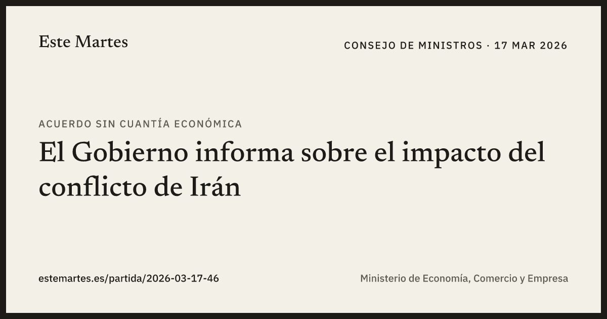 Tarjeta: El Gobierno informa sobre el impacto del conflicto de Irán