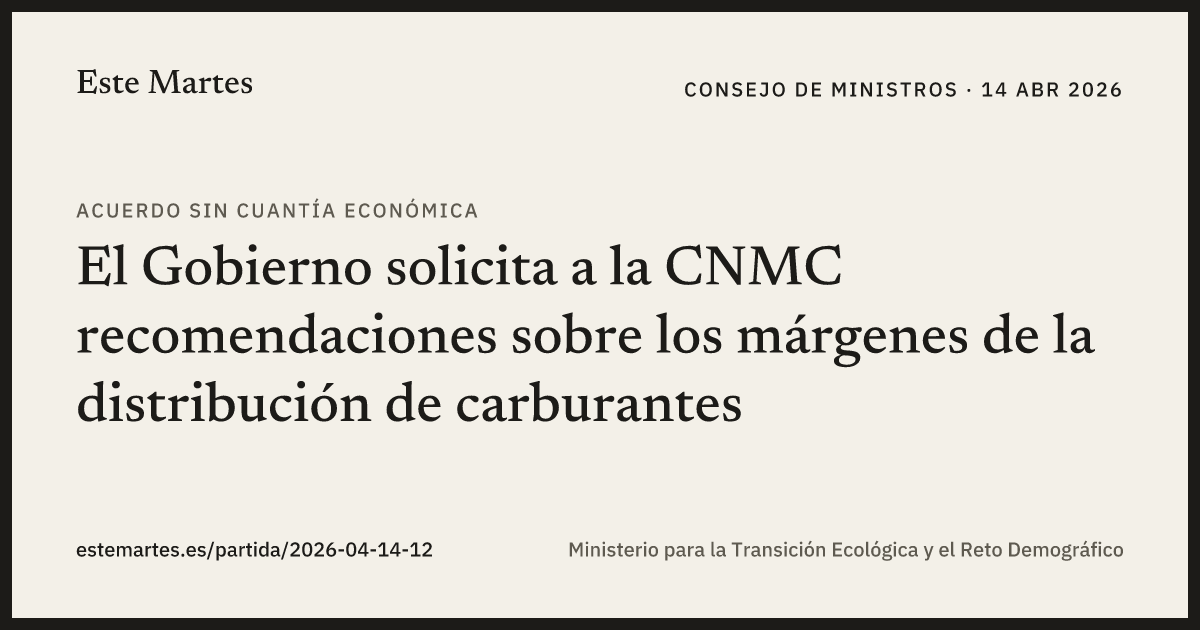 Tarjeta: El Gobierno solicita a la CNMC recomendaciones sobre los márgenes de la distribución de carburantes